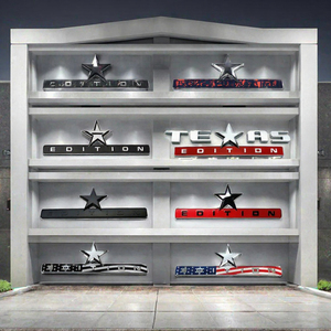 Emblème de luxe édition TEXAS 254*76mm, drapeau américain noir rouge chromé ABS FT1027, adhésif réutilisable 3M4229P, Forten Kingdom - Product Image 3