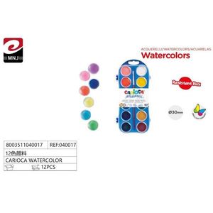 CARIOCA Set di Acquerelli 12 Colori Resistenti in Scatola, Materiali Artistici - Product Image 3