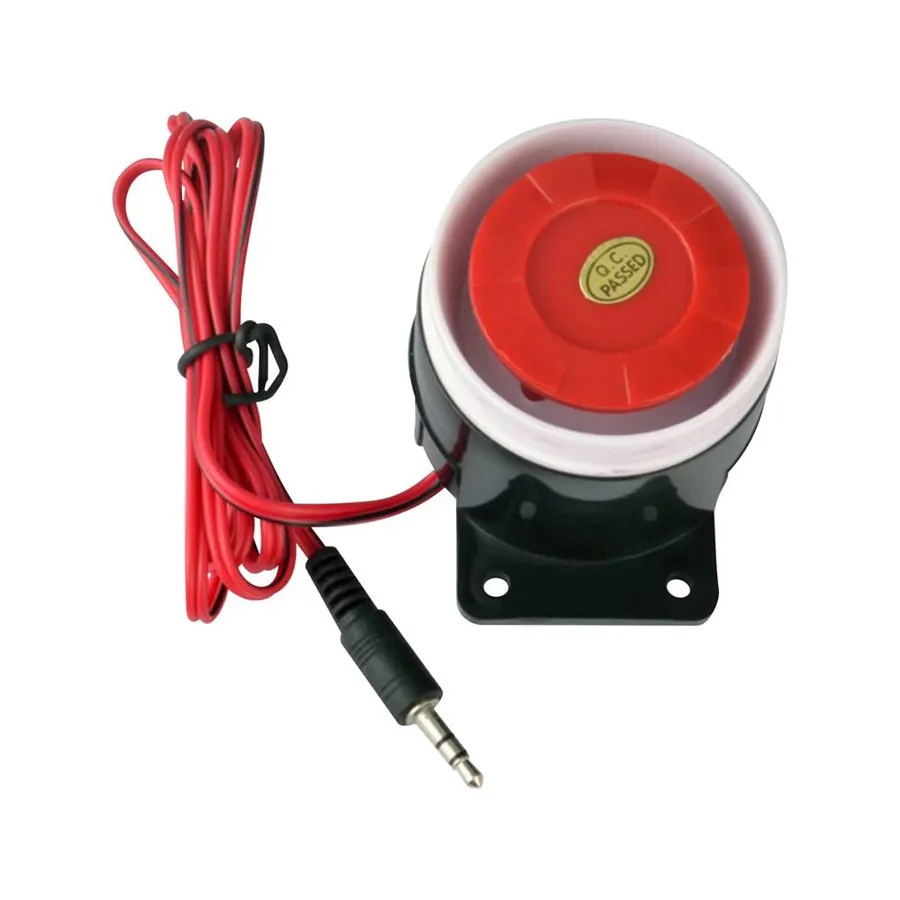 מפעל יצרן DC 12 V 24V לבן קטן פיזואלקטריים סירנה 110dB מכונית 12 וולט מעורר Piezo סירנה למכירה