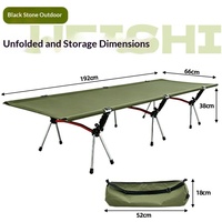 Lit de camp militaire double hauteur en alliage d'aluminium 7075, pliable et portable, pour une personne, 190 cm