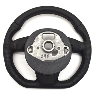 Volant en cuir perforé noir à fond plat pour <span class=keywords><strong>Audi</strong></span> A4 B8 A3 8V A4 A5 A7 Q3 Q5 Q7 - Product Image 6