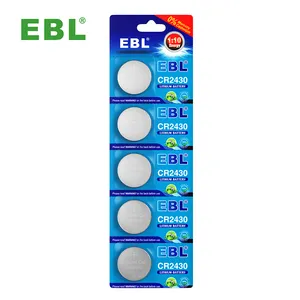 EBL Coin Cell แบตเตอรี่ลิเธียม CR2430 3.0V แบตเตอรี่ลิเธียมปุ่มเซลล์