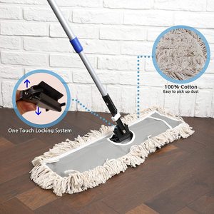 Scopa a Spinta per Pulizia Pavimenti, Mop Industriale Commerciale in Cotone con Manico in Acciaio Regolabile - Product Image 3