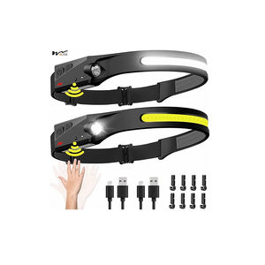 2 Stk. Wiederaufladbare LED-Stirnlampe mit 230-Grad-Weitstrahl, Bewegungssensor und Wasserdicht für Campingzubehör und Angelleuchten - Product Image 1