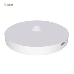 Rond Led Cabinet Light Motion Sensor Dimmable Usb Charge Corps Humain Induction Chambre Entrée Bibliothèque Nuit Lampe