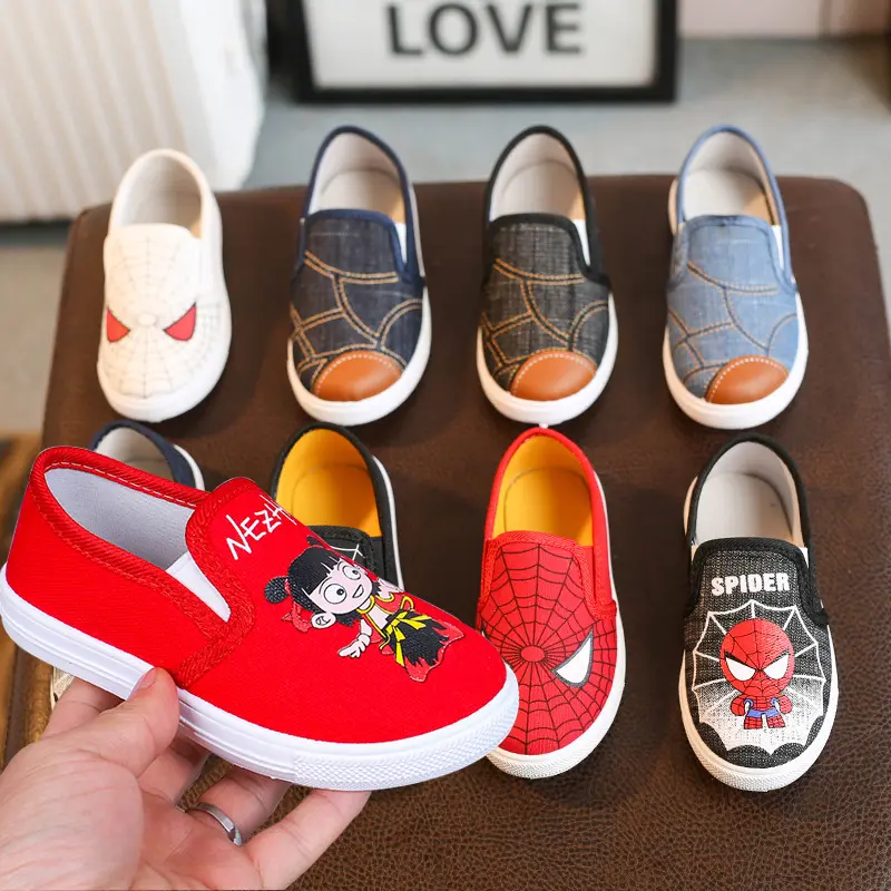 Wholesale New Arrival Fashion Trend Cheap Simple Top Hot Selling Kids Cute Children Boys Cartoon Character Printed Shoes