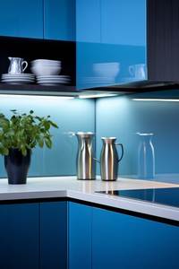 Décoration murale moderne pour la maison, armoires de cuisine, panneau de densité simple, bois-plastique intégré, design global, cuisines modernes - Product Image 2