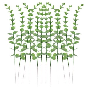 Simulazione Indoor transfrontaliera per Amazon ornamento di composizione floreale singolo foglie di <span class=keywords><strong>eucalipto</strong></span> artificiale pianta plastica in vaso - Product Image 6