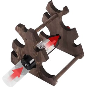 Estante de vino de madera de varias capas, 3 pisos, madera maciza, estante de exhibición y almacenamiento para escritorio, para organizar el vino en la sala de estar - Product Image 5