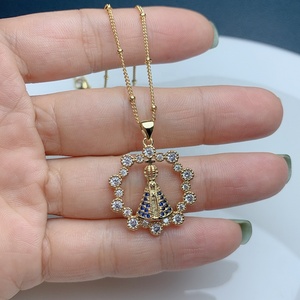 <span class=keywords><strong>Pendentif</strong></span> pour femme, collier à porter avec la <span class=keywords><strong>sainte</strong></span> <span class=keywords><strong>vierge</strong></span> marie, <span class=keywords><strong>pendentif</strong></span> pour le ras du cou, strass en cristal, bijoux religieux - Product Image 4