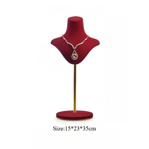 Custom Necklace <b>display</b> stand, jewelry stand, metal leather heart-shaped portrait <b>model</b> necklace stand, high-end jewelry stand - Product Image 3