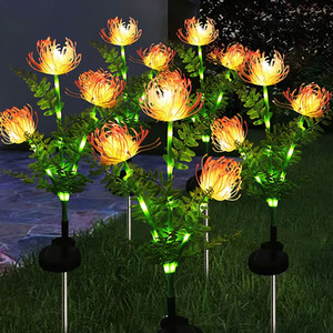 Lámpara <span class=keywords><strong>Solar</strong></span> LED para Jardín con Forma de Lirio Araña Rojo, de Acero Inoxidable IP65, para Decoración de Patio y Césped - Product Image 2