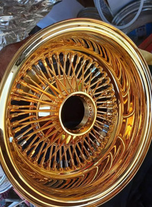 Cerchi in Lega Forgiati Lowrider con Centro Dorato e Bordo Cromato, <span class=keywords><strong>100</strong></span> Raggi, 5x127, <span class=keywords><strong>20</strong></span>-22 Pollici, per Cadillac Impala - Product Image 3