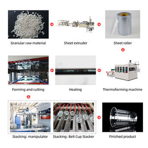 Máquina de fabricación de vasos de <span class=keywords><strong>PLA</strong></span> biodegradable completamente automática, línea de producción de accionamiento hidráulico, bomba de Motor central para caderas de PVC PS PP - Product Image 6