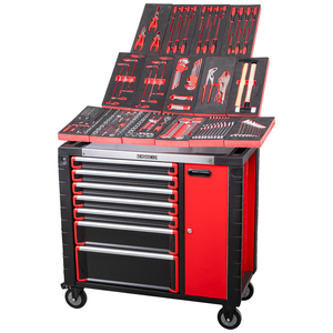 Kinbox 7 cajones tipo de peso herramienta de cinturón 278 Uds Kit de herramientas taller automotriz Gabinete de acero caja rodante Industrial carro de herramientas - Product Image 1