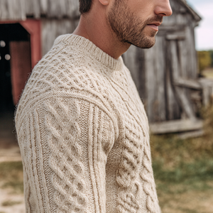<span class=keywords><strong>Cardigan</strong></span> in Lana 100% a Maglia Intrecciata Traspirante Antirughe Antirestringimento Caldo Maglione Invernale con Logo Frontale - Product Image 5