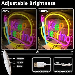Créez des enseignes néon LED personnalisables, à intensité variable, alimentées par USB, pour la décoration de vitrine, la signalisation de rue, etc. - Product Image 2