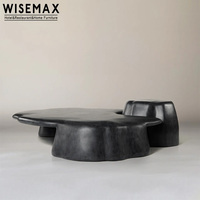WISEMAX FURNITURE Table basse de style nordique minimaliste pour salon, ensemble de tables basses en fibre de verre pour hall d'hôtel, bureau, villa