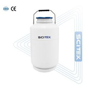 Réservoir d'azote liquide de laboratoire SCITEK 10-50L, structure en aluminium durable, durée de conservation statique de 130 jours, garantie de 3 ans, bouchon intelligent - Product Image 1