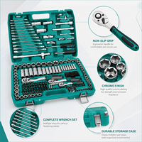 Jeu de 216 pièces de clés à cliquet rapides en acier au carbone, tournevis et douilles, pour réparation automobile, bricolage et usage domestique, avec mallette rigide OEM