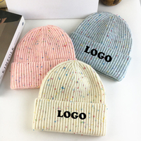 Bonnets épais multi-points de haute qualité avec logo brodé et texte personnalisé, chapeaux tricotés d'hiver