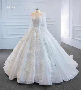 <span class=keywords><strong>Robe</strong></span> <span class=keywords><strong>de</strong></span> Mariée <span class=keywords><strong>de</strong></span> Luxe Reines avec Grandes Manches Longues, <span class=keywords><strong>Robe</strong></span> <span class=keywords><strong>de</strong></span> Bal Ornée <span class=keywords><strong>de</strong></span> Fleurs 3D et <span class=keywords><strong>de</strong></span> Perles - Product Image 2