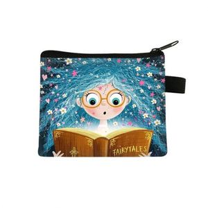 High Quality <b>Cute</b> Cartoon Girls Coin Bag Custom Printing Polyester Student Mini Square Coin <b>Purse</b> - Product Image 6