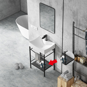 Nuevo diseño, lavabo de <span class=keywords><strong>baño</strong></span> rectangular, Base de consola, lavabo de cerámica y soporte de consola de <span class=keywords><strong>toallas</strong></span> - Product Image 1