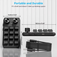Teclado mecánico macro multifuncional con 12 teclas personalizables 2 perillas-Teclado de juego RGB de una mano programable