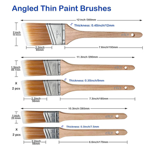 Oem Aanpasbare Sjerp Verfborstels Synthetische Haar Platte Punt Voor Aquarel Oliekwaliteit Diy Muurverfborstels - Product Image 2