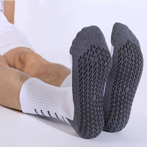 Adult Men Sports <b>Socks</b> Polyester Cotton – Thickened Towel Bottom Sweat-Absorbent Mid Tube Dotted Non-Slip Grip Football <b>Socks</b> - Product Image 5