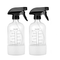 Vaporisateur à gâchette en verre transparent personnalisé 8oz 16oz vaporisateur d'ambiance à brume fine avec manchon sérigraphie Surface emballée en carton
