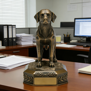 Trofeo de <span class=keywords><strong>Perro</strong></span> de Resina con Aspecto de Bronce - Placa Personalizable con Grabado, Escultura Detallada de Retriever, Base de Laurel, Ideal para <span class=keywords><strong>Premios</strong></span> de Exhibición de Mascotas - Product Image 5