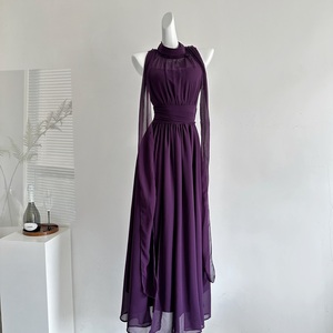 Cửa hàng bán buôn 2025 mùa hè mới thời trang Tính khí Vòng cổ eo thanh lịch không tay của phụ nữ Ăn mặc - Product Image 1