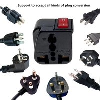 Adaptateur de voyage Schuko EU israélien russe allemand compatible avec les prises mondiales avec interrupteur LED Marque WONPRO