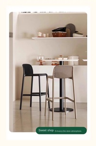 Taburete <span class=keywords><strong>de</strong></span> Bar <span class=keywords><strong>de</strong></span> plástico apilable <span class=keywords><strong>de</strong></span> diseño moderno con respaldo bajo y taburete <span class=keywords><strong>de</strong></span> mostrador sin brazos para muebles <span class=keywords><strong>de</strong></span> bar para el hogar interior y exterior - Product Image 3