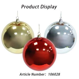 Nuevo árbol de Navidad de 30cm, rojo brillante y dorado, plata, brillo nacarado, plástico, Bolas brillantes galvanizadas, decoración colgante de vacaciones - Product Image 3