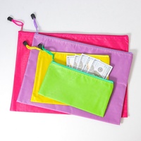 Bolsas de lápices con cremallera de tela Oxford impermeables con logotipo personalizado, bolsas de papelería pequeñas con cremallera para oficina, carpeta de cosméticos de viaje