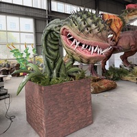 Fleur carnivore électronique animée interactive avec capteur, lumière et pulvérisation, pour grands centres commerciaux intérieurs/extérieurs