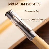 Penne a Sfera in Bambù Minimaliste ed Estetiche con Scritta VIVA LA VIDA, Inchiostro Nero 1.0mm, Ecologiche con Confezione in Carta Kraft