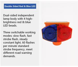 Luz de Advertencia LED Solar con Control Automático de Luz, Luz de Seguridad Vial Tipo Ojo de Gato para Curvas, Averías y Barreras de Tráfico - Product Image 4
