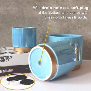 Grands pots à fleurs en céramique pour bonsaïs, idéaux pour bureaux et balcons - Design moderne et écologique, trou de drainage, légers - Vente directe - Product Image 4