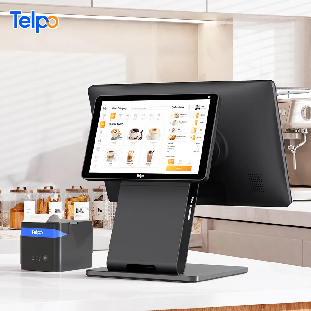 Machine de billetterie à écran tactile de matériel de point de vente tout-en-un de 15 pouces epos système de point de vente android