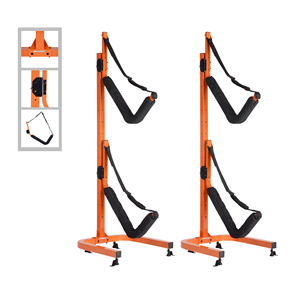 Ensemble de deux cintres de rangement muraux d'une capacité de 150lb <span class=keywords><strong>pour</strong></span> kayaks, vélos, supports muraux <span class=keywords><strong>pour</strong></span> accessoires de planche à pagaie - Product Image 1