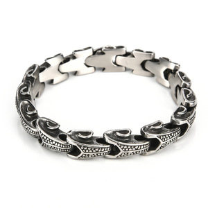 Pulsera vikinga para hombre, joyería pagana nórdica de acero inoxidable, pulsera de cadena de estilo motorista gótico, accesorio de Guerrero nórdico Medieval - Product Image 1