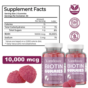 Non-gmo Biotin Gummies untuk dewasa pertumbuhan rambut & suplemen kekuatan kuku dengan dukungan kolagen Vitamin & <span class=keywords><strong>Mineral</strong></span> kompleks - Product Image 3