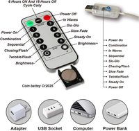 Guirlande Lumineuse Rideau LED Intérieur Étanche Hongdong 3*3m 3*2m 3*1m, 8 Modes IP65 Blanc Chaud, Dimmer, Rechargeable pour Décoration