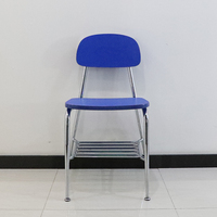 Table et chaises d'école avec panier plat, chaises en plastique dur thermosoudé