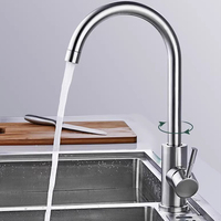 Robinet de cuisine en acier inoxydable 201 eau froide et chaude brossé robinet de salle de bain