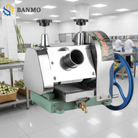 BANMO Tafelmodel Handmatige Suikerrietpers met Verstelbare Rolleropening, Compacte Handmatige Sapcentrifuge voor Fruitwinkels